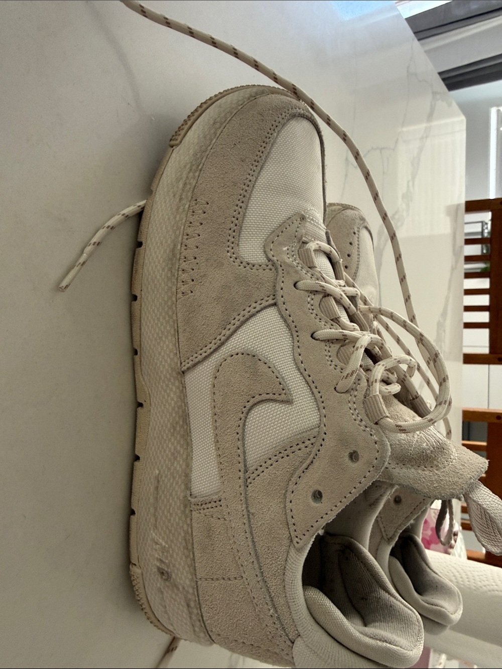Women’s Athletic Sneakers in Beige and White
